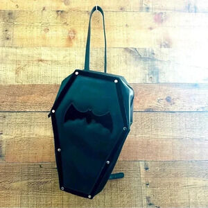 Addicted Designed By Alchemy England Vegan Leather/Velvet Goth Bat Coffin Bag